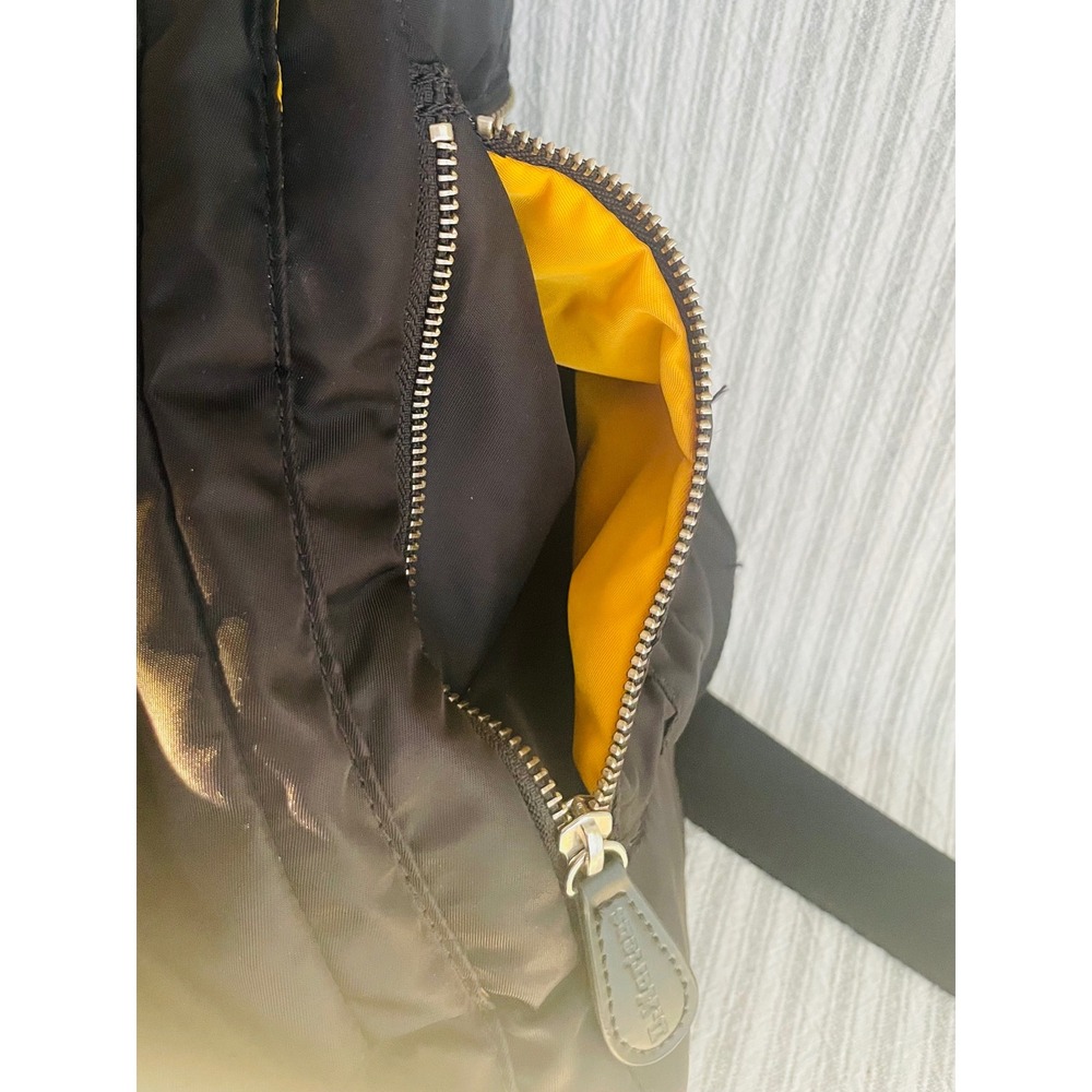 Dr. Martens Black Nylon Quilted Backpack Yellow Lining AirWair Logo Bag - Picture 12 of 14